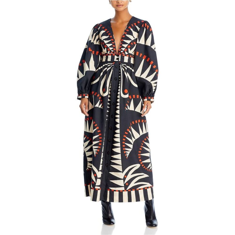 FARM Womens Coconut Grove Shirt Dress Maxi Dress, NWT